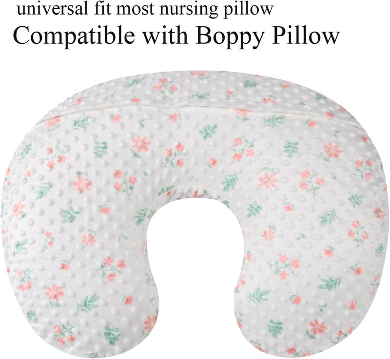 Bilokonda Dot Nursing Pillow Cover Set 2 Pack Nursing Pillow Slipcovers, Ultra Soft Compatible with Boppy Pillow,Standard Pillow for Baby Boy Girl Light Pink, Floral - Image 4